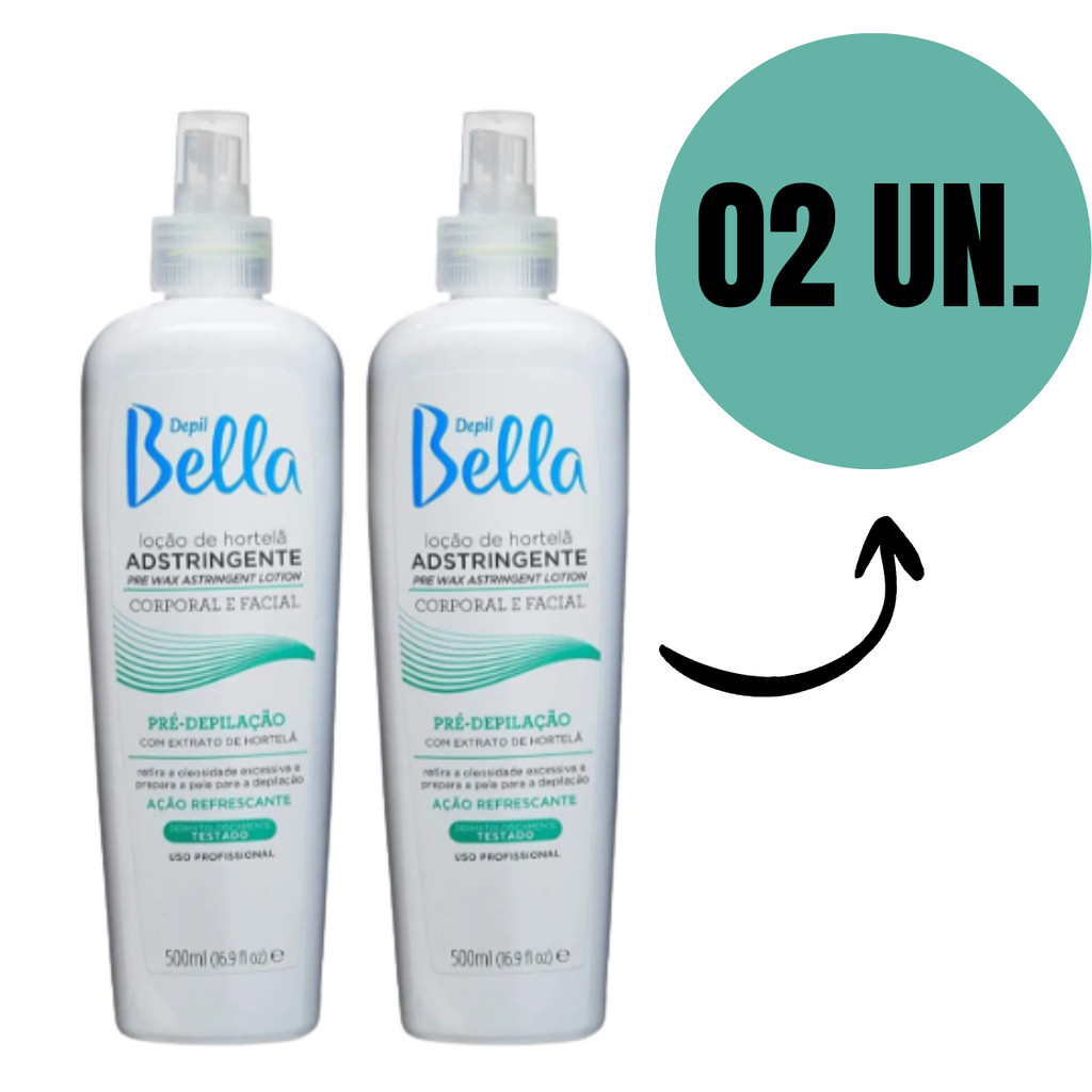 Kit Loção Adstringente Depil Bella Hortelã 500ml C/2UN em Oferta na Shopee