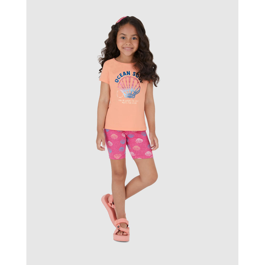 Blusa Infantil Menina Ocean Soul Em Algodão Malwee Kids
