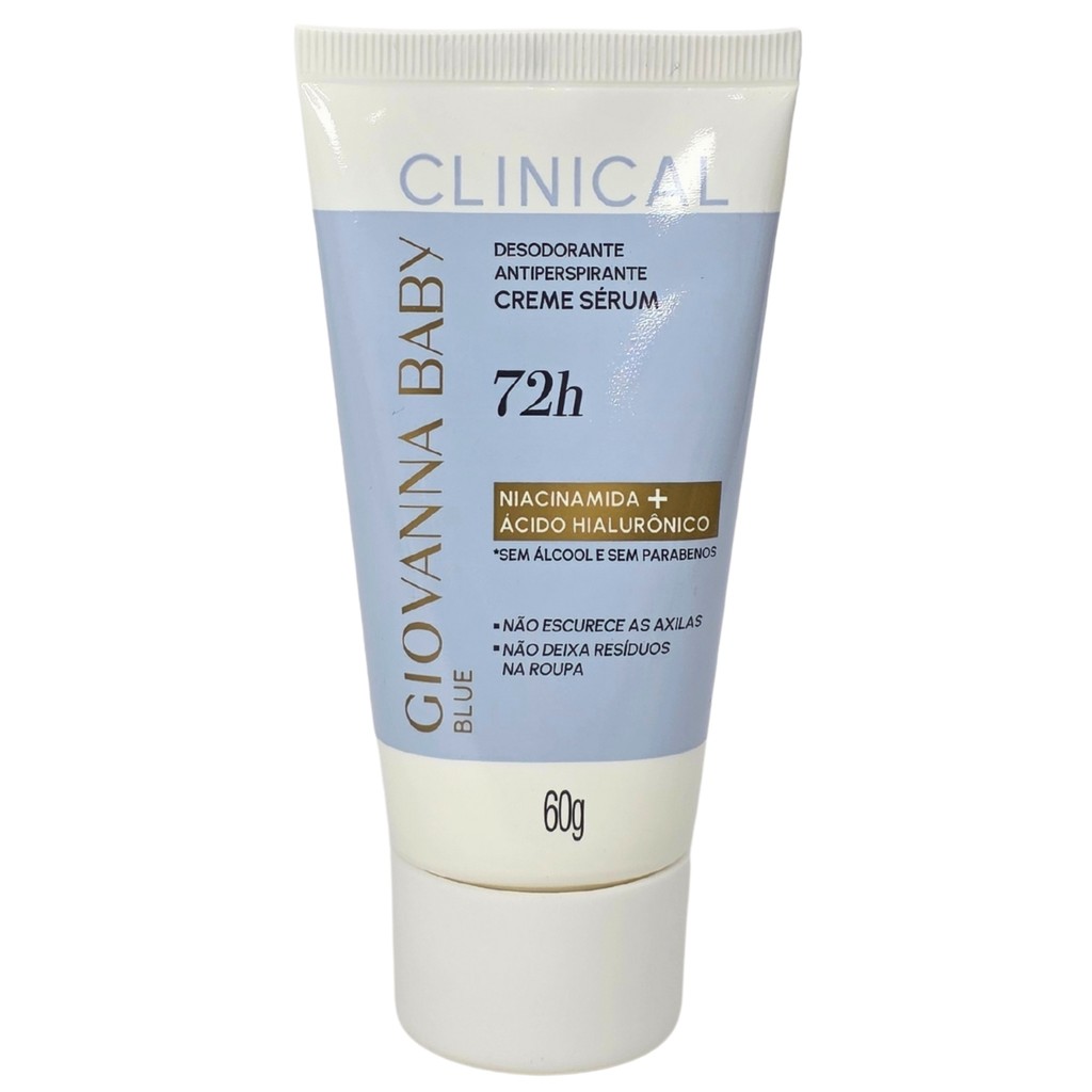 Desodorante Creme Sérum Bisnaga Blue Clinical 72h Vegano Giovanna Baby 60g