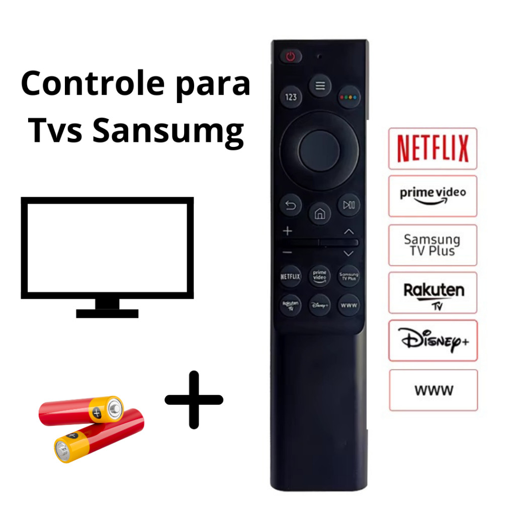 Controle Compatível Samsung Smart 4k Bn59-01386e Bu8000 GloboPlay / Netflix LE7680