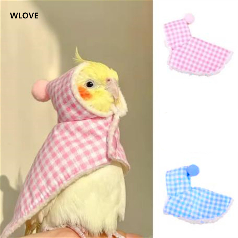 Fantasia De Capa De Pássaro Macio Para Papagaios E Calopsitas Em Lindo Rosa Claro Azul (1104)