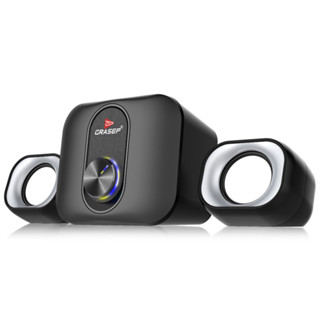 Mini Caixa de Som 2.1 Subwoofer RGB 11W RMS P2 3,5mm Plug Play Grasep D-GP304 em Oferta na Shopee