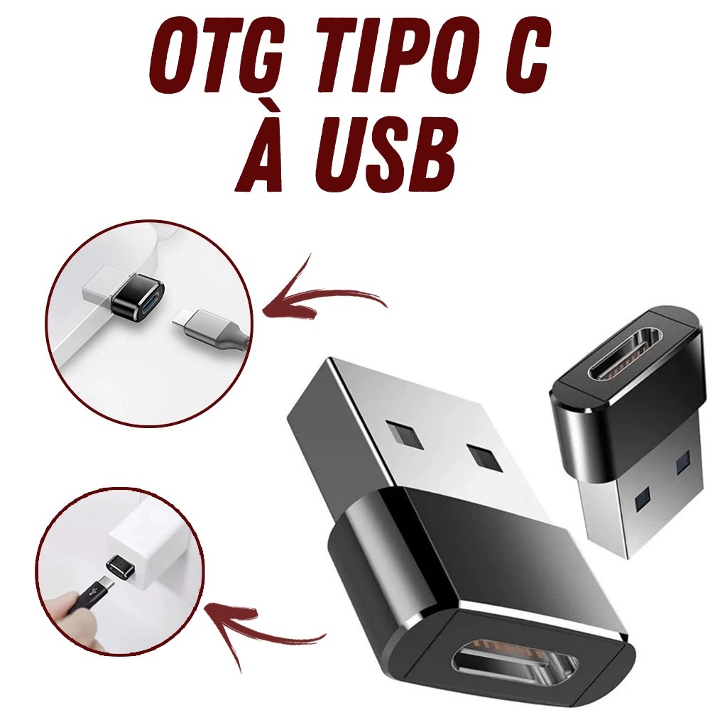 KIT com 2 Adaptadores USB Tipo C para USB Várias Cores Envio Imediato Ótima Qualidade em Oferta na Shopee