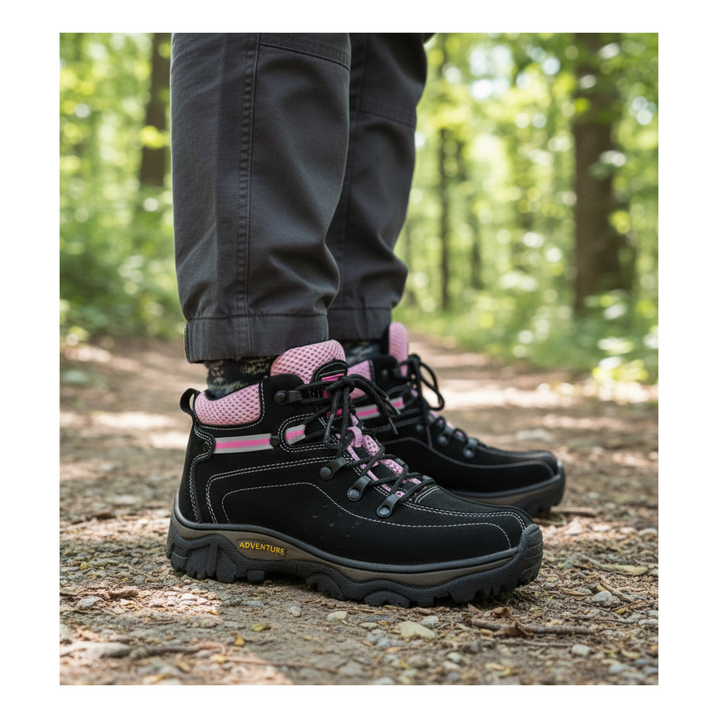 Coturno Adventure Trilhas Feminino Bota Couro Comfortavel
