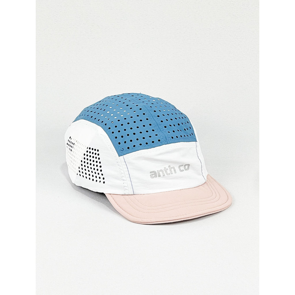 Boné 5 Five Panel Run Wave - Branco/Azul/Rosa - Aba Curta e Flexível