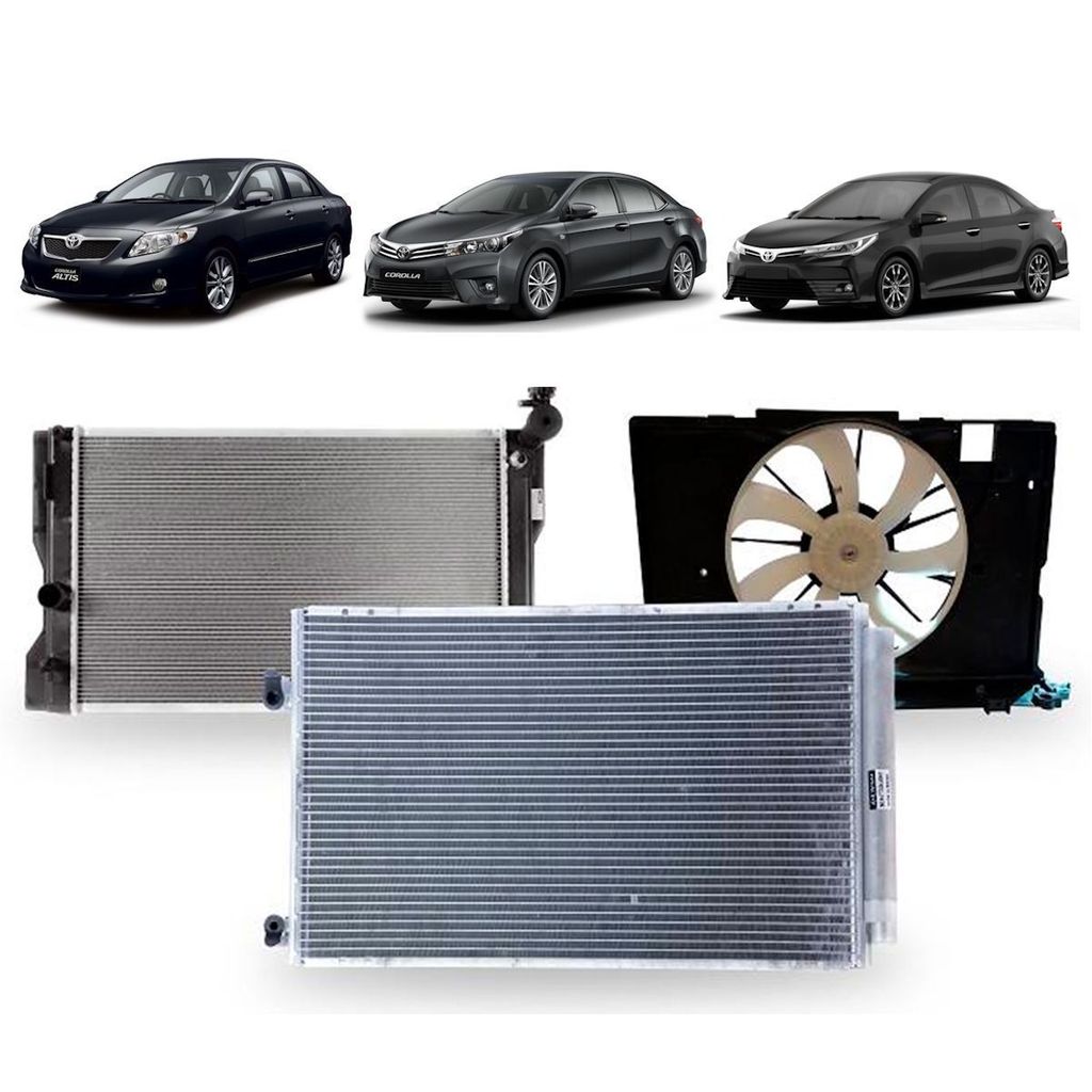 KIT RADIADOR CONDENSADOR VENTOINHA COROLLA 2009 A 2019 DENSO