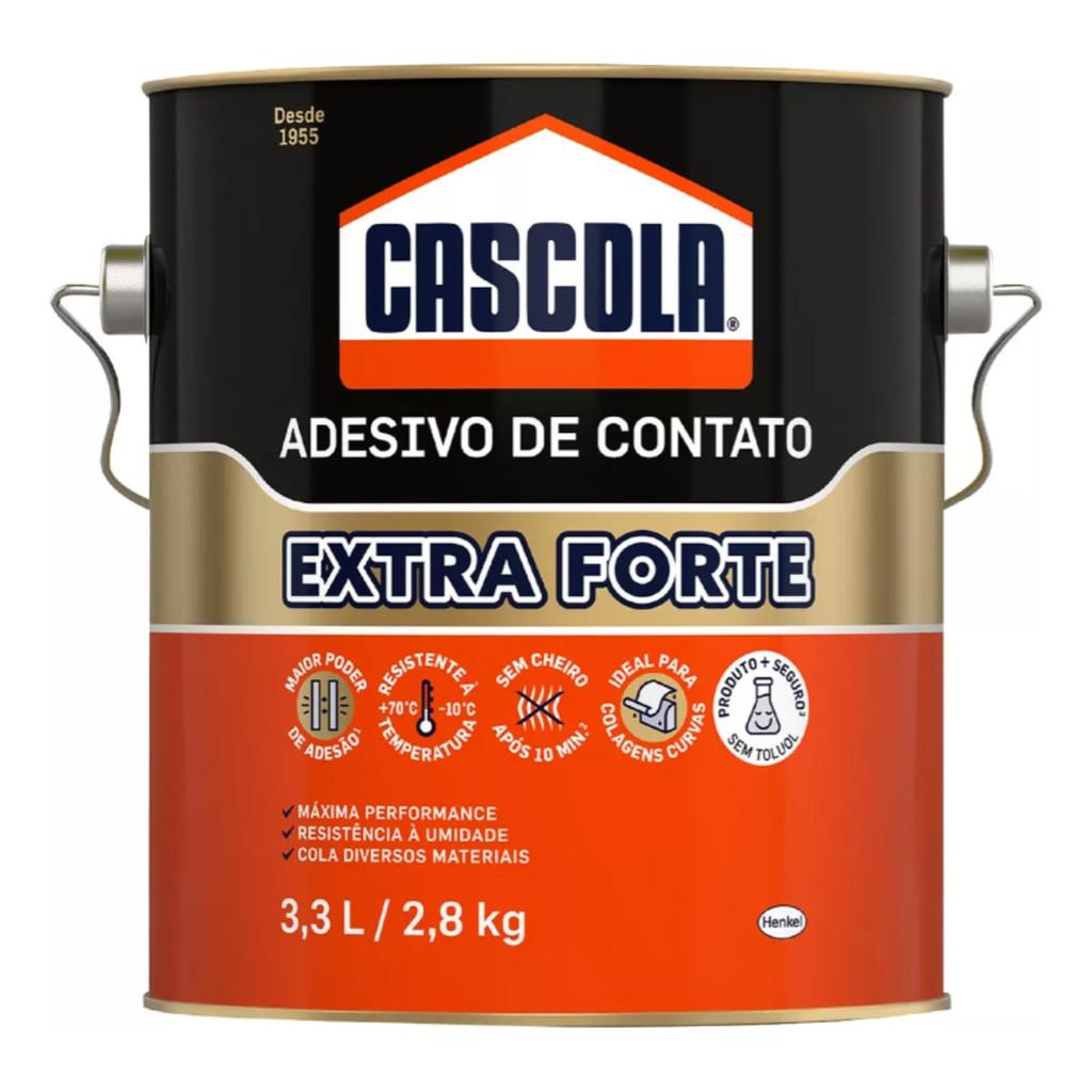 Cola De Contato Cascola Extra Forte 2,8kg Sem Cheiro Secagem 10min em Oferta na Shopee