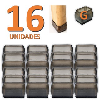 Kit 16 Peças Protetor De Silicone Para Pé Da Mesa E Cadeira PRETO RETANGULAR Tam: G MOD200083 em Oferta na Shopee