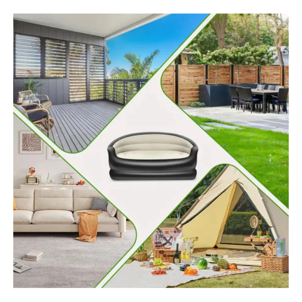 Mini Sofá Inflável Portátil 2 Lugares | Sofá Compacto Dobrável