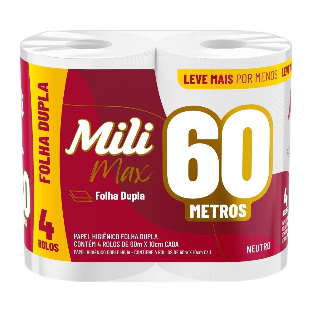 Papel Higiênico Mili com 4 X 60m Folha Dupla Neutro em Oferta na Shopee