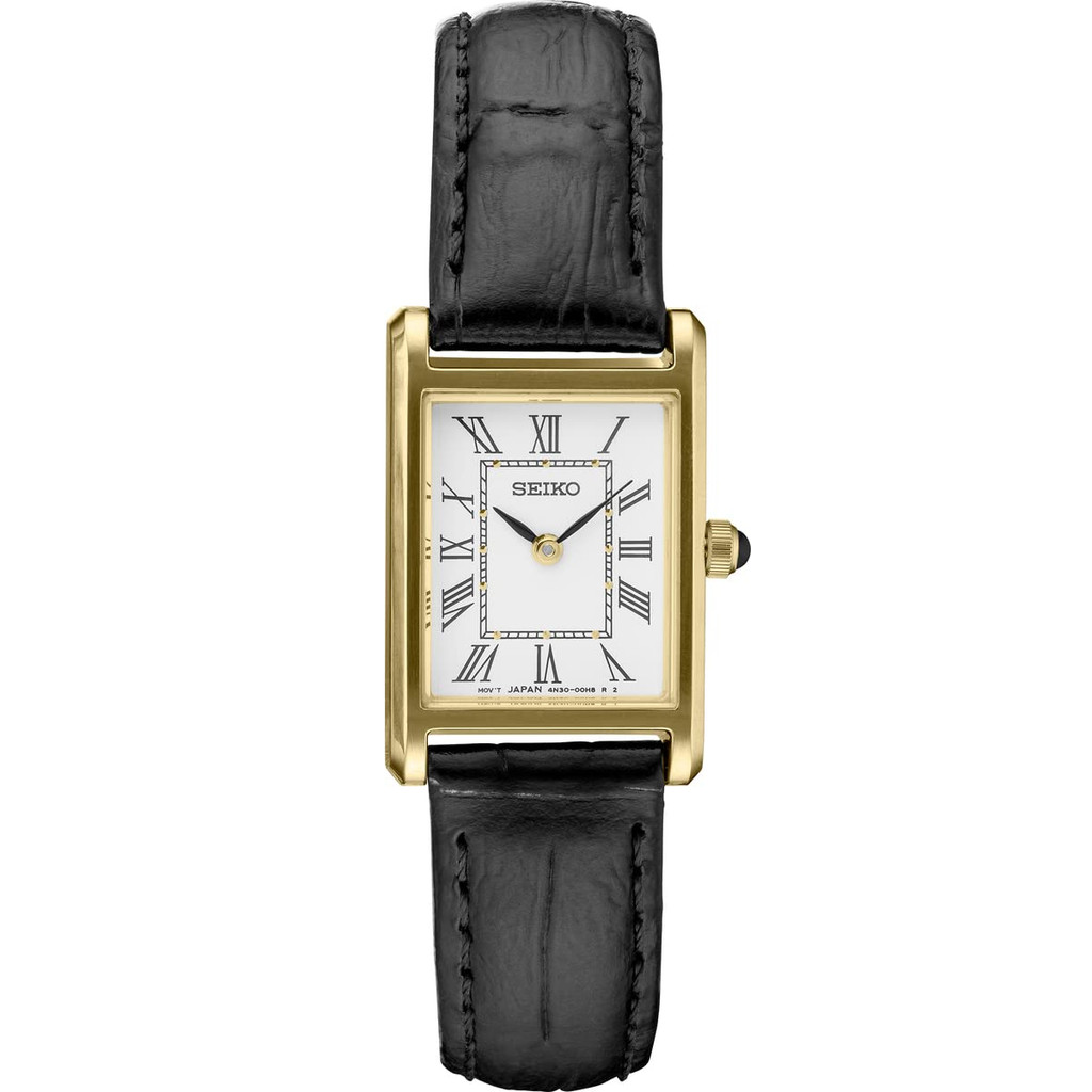 [SEIKO] SEIKO relógio feminino design quadrado quartzo SWR054 mostrador branco × pulseira de couro preto [importação pa