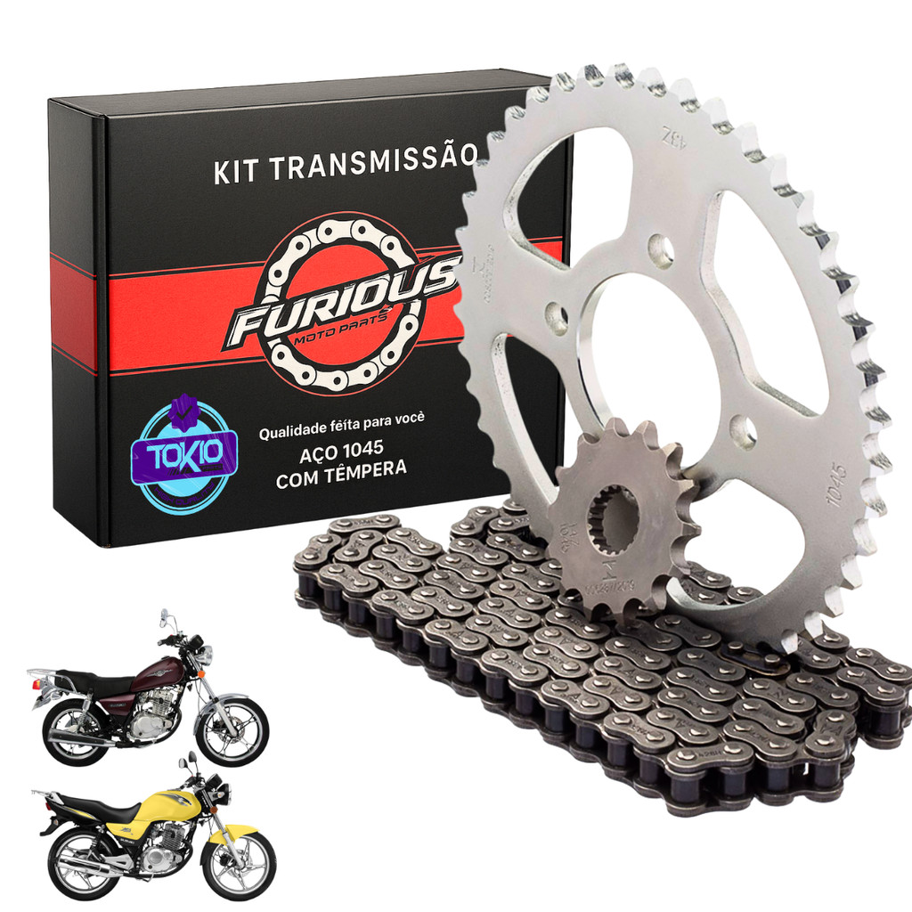 Kit Relação YES 125 2004 A 2015 Transmissão Suzuki FURIOUS em Oferta na Shopee