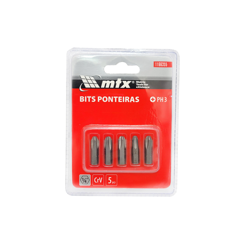 BITS PHILLIPS PH3, CROMO VANADIO, 25MM, 5PCS // MTX em Oferta na Shopee