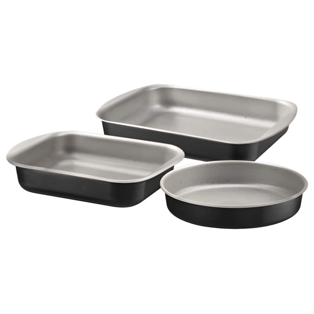 Jogo de Assadeiras em Alumínio com Revestimento Antiaderente 3 Peças Preto Tramontina - 20099090 em Oferta na Shopee