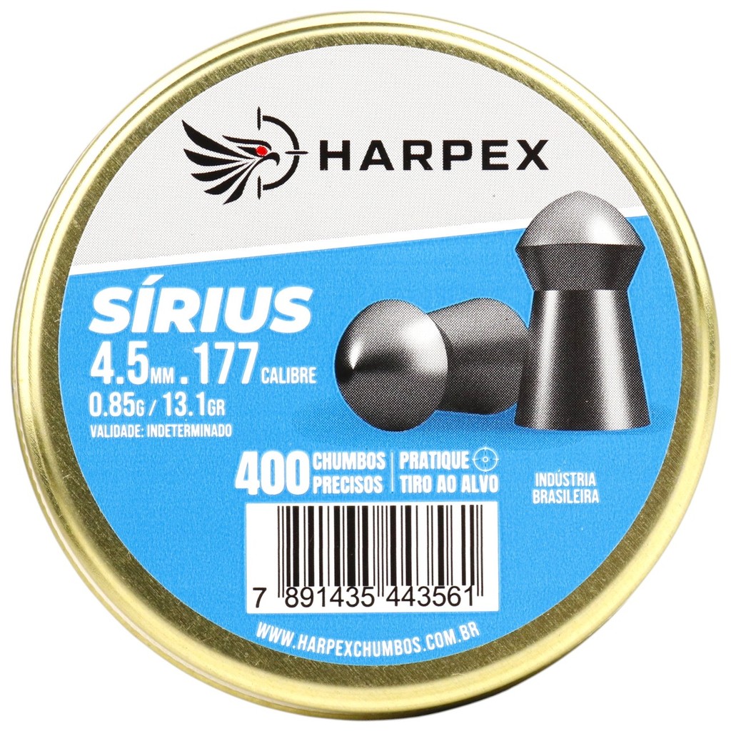 Chumbinho Harpex Sírius Alto Impacto 4.5mm (.177) - 400un em Oferta na Shopee