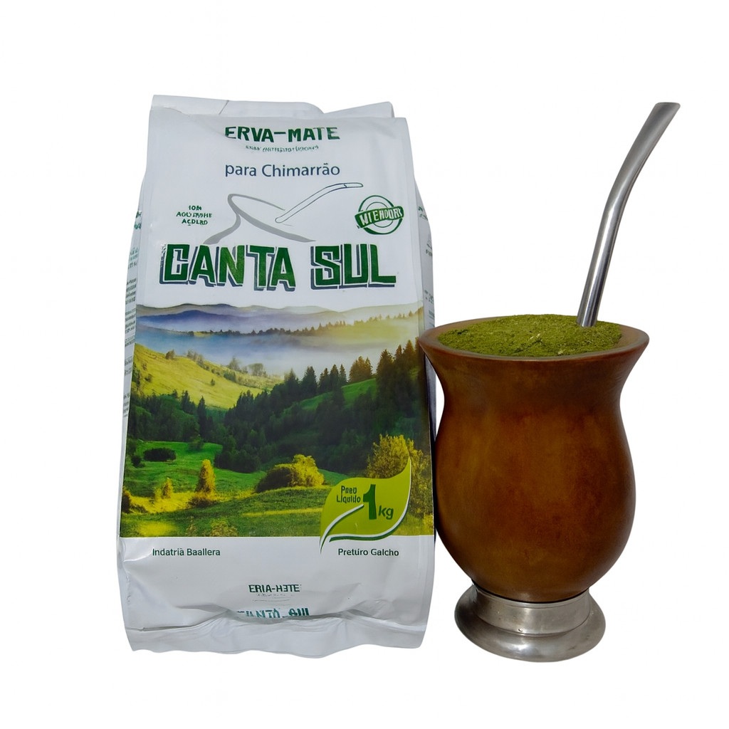 Kit 7 Pacotes de 1kg Erva Mate Tradicional Canta Sul