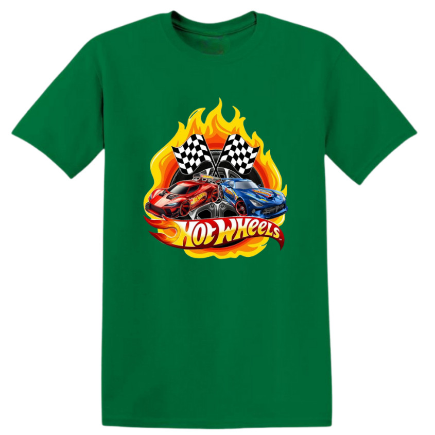 Camiseta Infantil Unisex Estampa Hot Wheels Algodão premium 100% Moda Lançamento