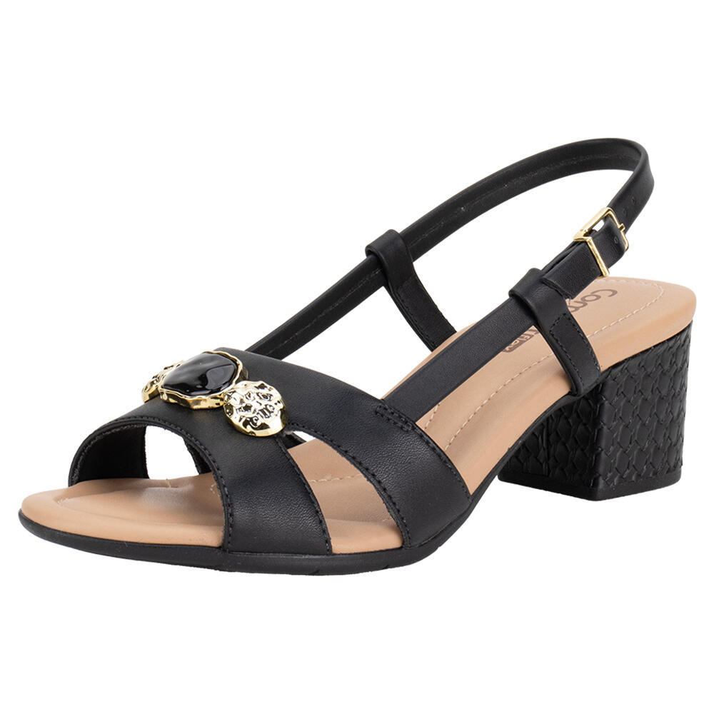 Sandália Feminina Salto Grosso Comfortflex 2557408