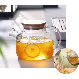 Chaleira de Vidro com Tampa Bambu Premium Borossilicato 1L Bule Café Chá em Oferta na Shopee