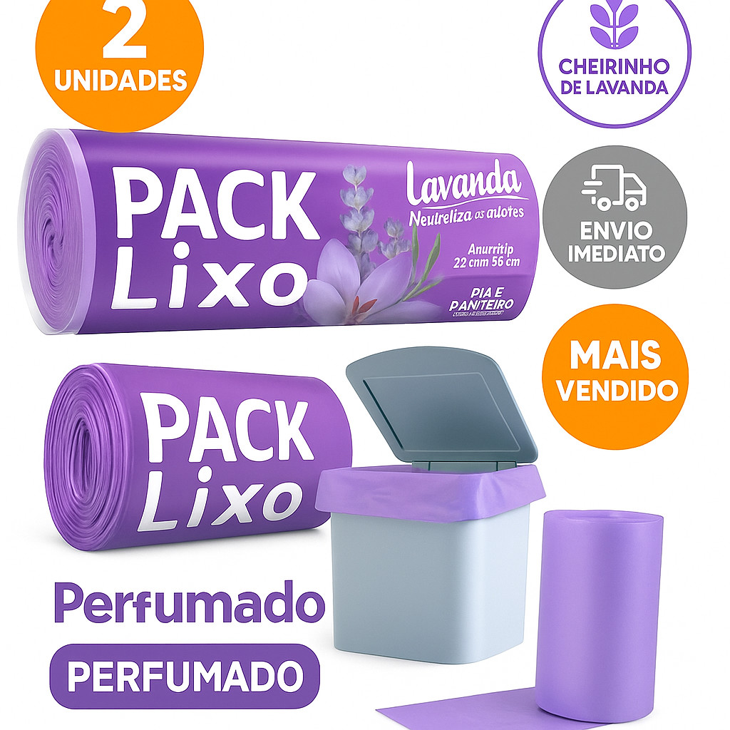 Kit Saco de lixo Perfumado lavanda Pia e Banheiro Neutraliza Odores cheiroso em Oferta na Shopee