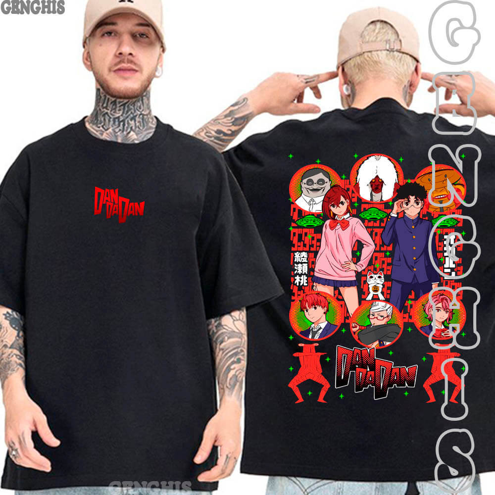 Camisa Momo Ken Takakura Alien Jin Turbo Granny Aira Seiko Ayase Dandadan Anime Manga Camiseta Oversized Unissex Algodão