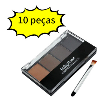Kit 10 Pecas Sombra Para Sobrancelhas Ruby Rose Hb9354