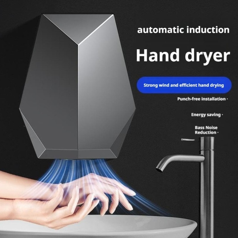 Li * Secador Mãos Comercial Transdutor Automático Ventilação Baixo Ruído Fácil Instalação Suporte Parede