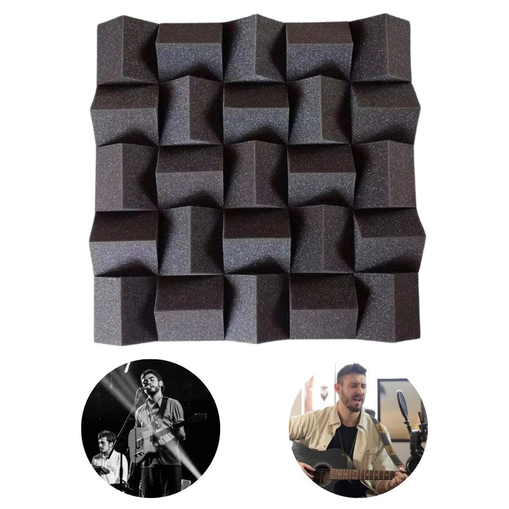 Espuma Acústica Cunha Difusor Acústico Alpha 70mm Cinza Tratamento Estudio Podcast Armazem