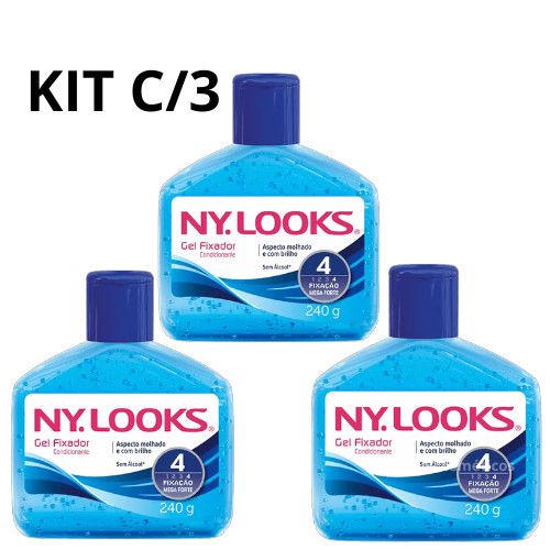 Kit 3 Gel Fixador Ny Looks Fator 4 240g em Oferta na Shopee