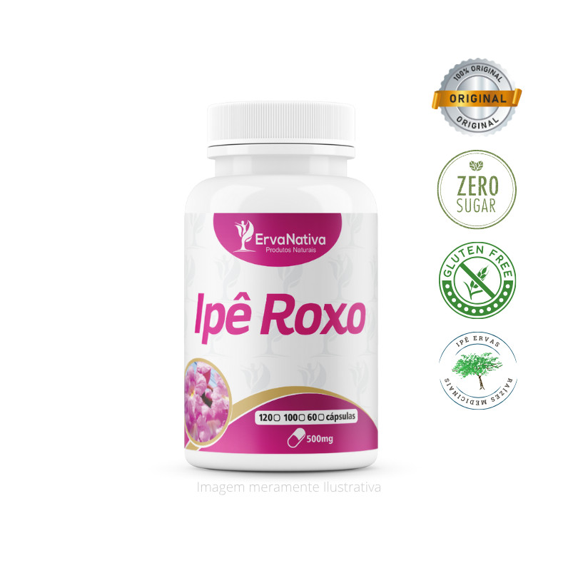 Ipê Roxo (Pau D’arco) 100 Cápsulas 500mg – Erva Nativa