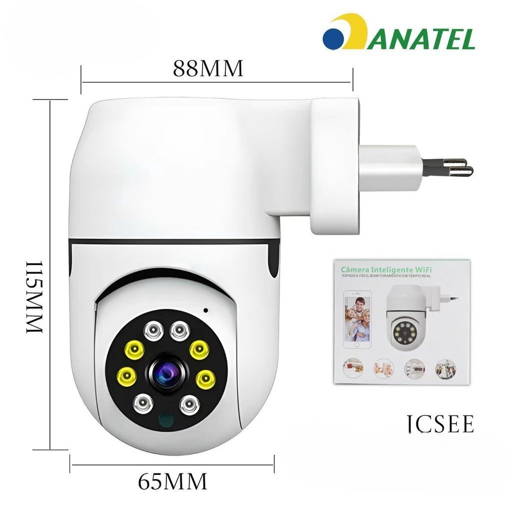 Câmera Wi-Fi Inteligente 2.4G com Visão Noturna e Áudio Bidirecional – ICSEE fang