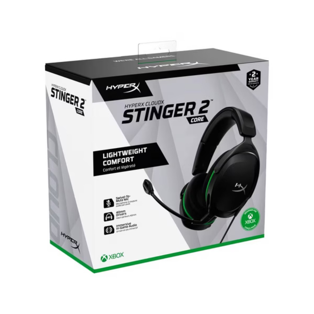 Fone Headset Gamer Hyperx Cloud Stinger, 2 Core 3.5mm, Preto E Verde - Xbox