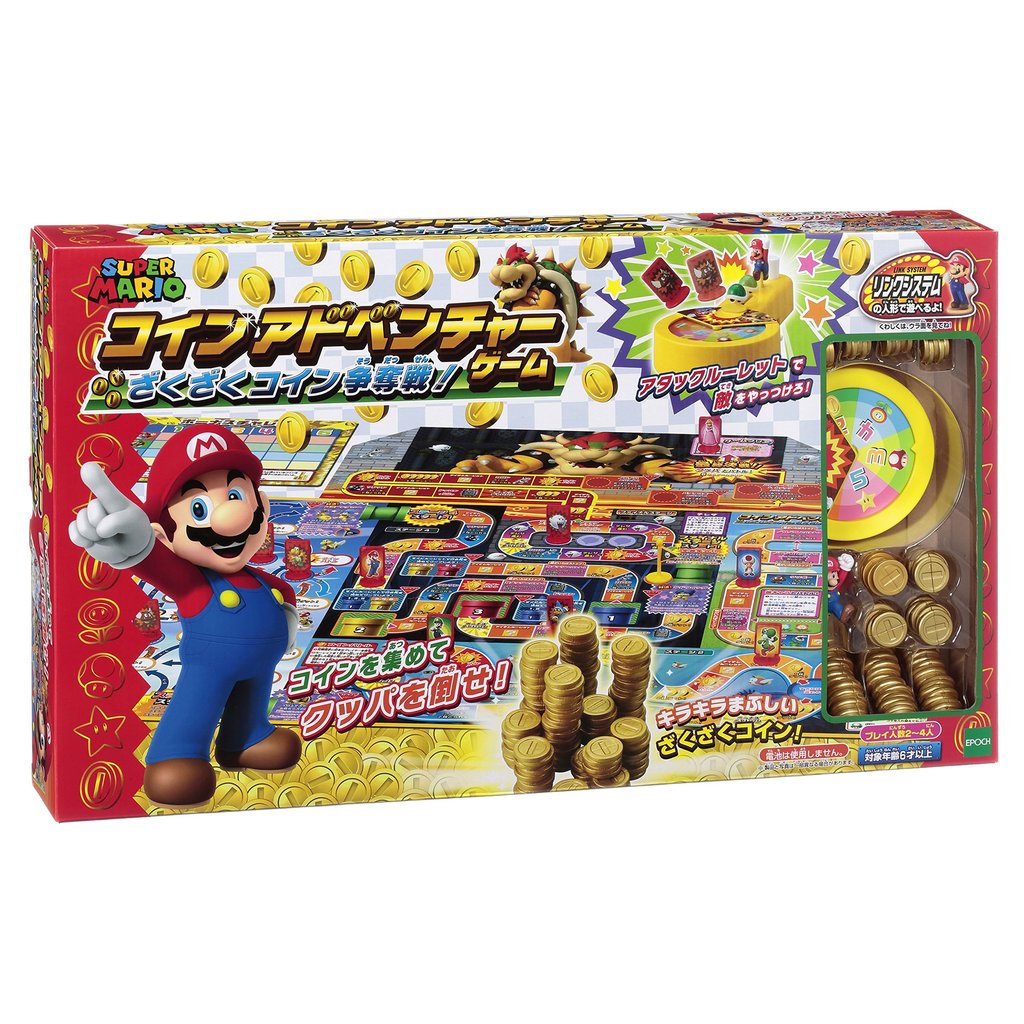 EPOCH Super Mario Coin Adventure Game: A Coin Grab Battle! ST Mark Certified, Ages 6 and Up, Toy, Game, Number of Player