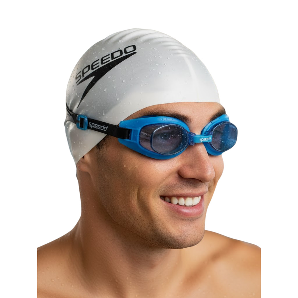 Óculos de Natação Speedo Swim Freestyle + Touca Silicone em Oferta na Shopee