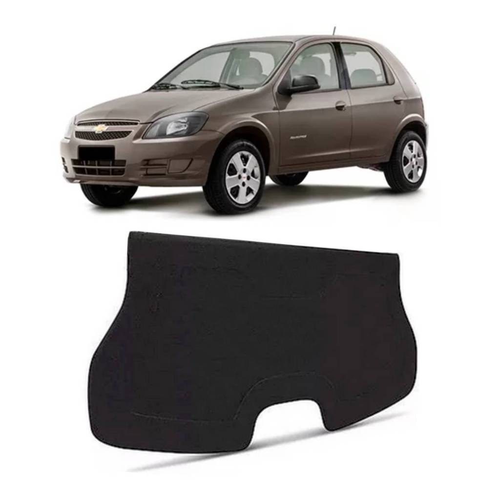 Tampão Porta Malas Chevrolet Celta 2000 a 2016 4 Portas R-Acoustic Bagagito Carpete -ENVIO IMEDIATO  Grafite