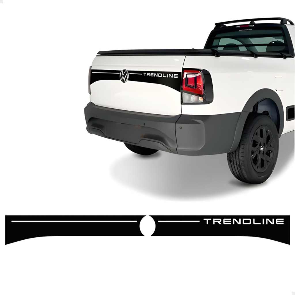Adesivo Faixa Traseira Para Saveiro Trendline 2024/25 Preto
