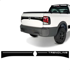 Adesivo Faixa Traseira Para Saveiro Trendline 2024/25 Preto