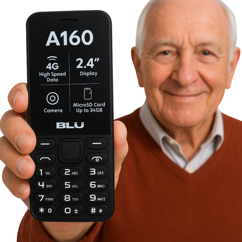 Celular Para Idosos Blu A160 4G Dual Chip com Rádio FM e Bateria Forte