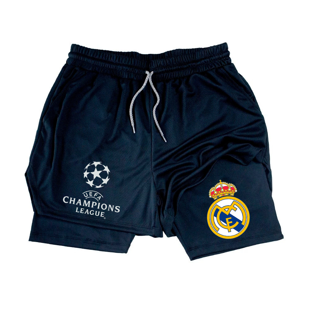 Short de Compressão 2 em 1 Academia Treino Personalizado time real League futebol bermuda Fitness Musculação unissex