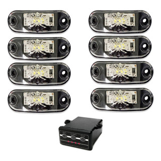 Estrobo Branco 8 Farol Led Efeito 12v 24v Caro Moto Caminhão