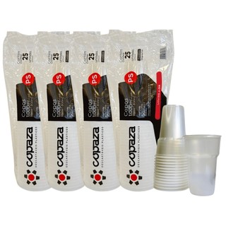 Kit 4 Copos Copaza 1000ml 1 Degrau Translúcido 25un