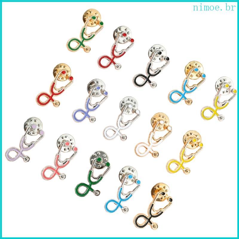 Nim 15 Peças Broches Estetoscópio Para Médicos Enfermeiras Jaquetas Casaco Alfinetes Lapela