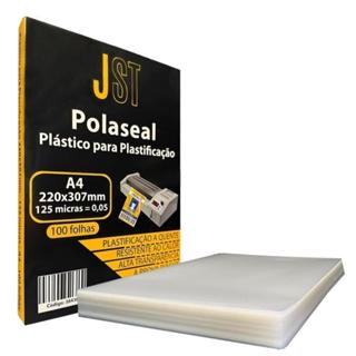 Plástico para Plastificação A4 220x307mm 125 Micras 100 Folhas Transparente JST em Oferta na Shopee