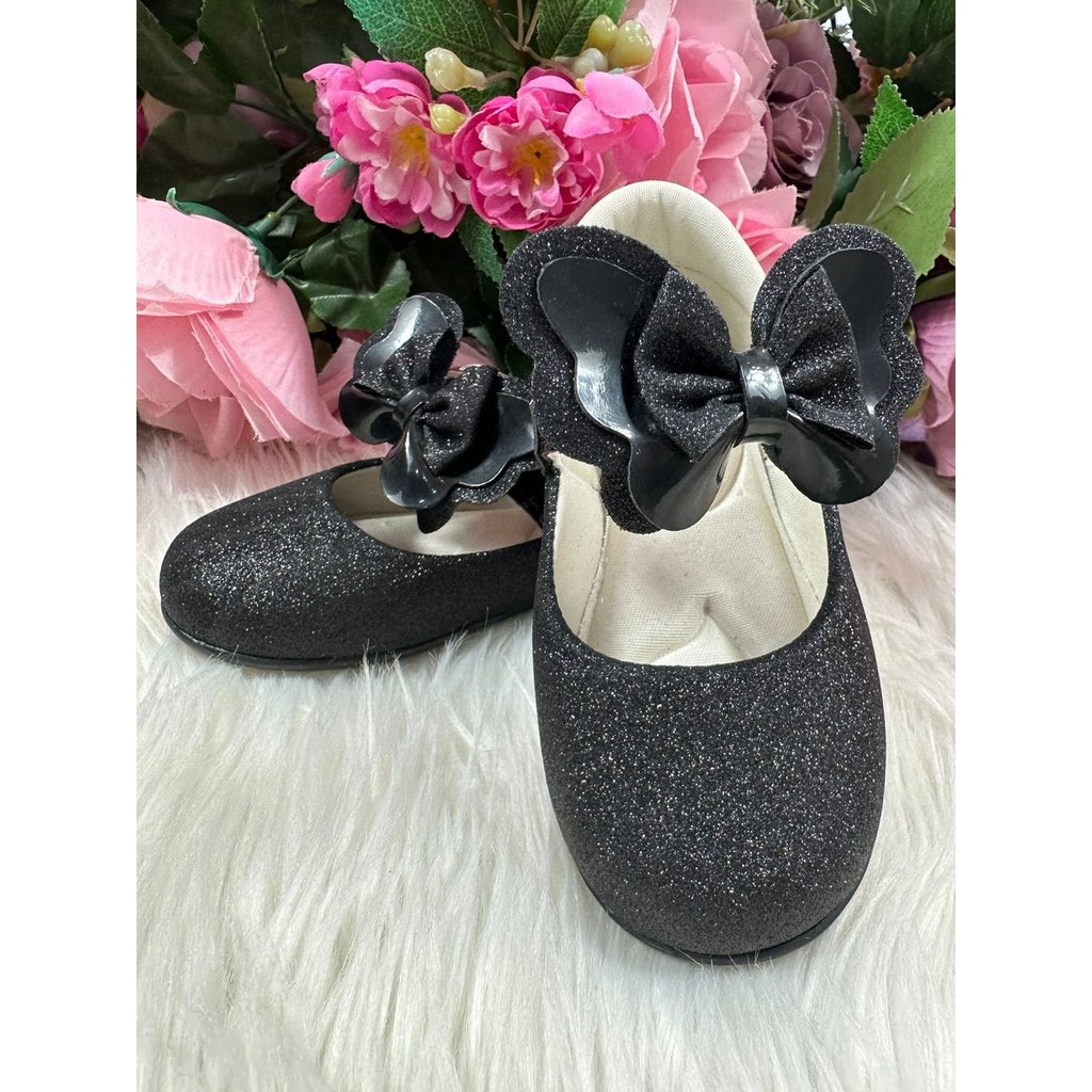 Sapatilha Flor Di MIla Baby Preto Gliter
