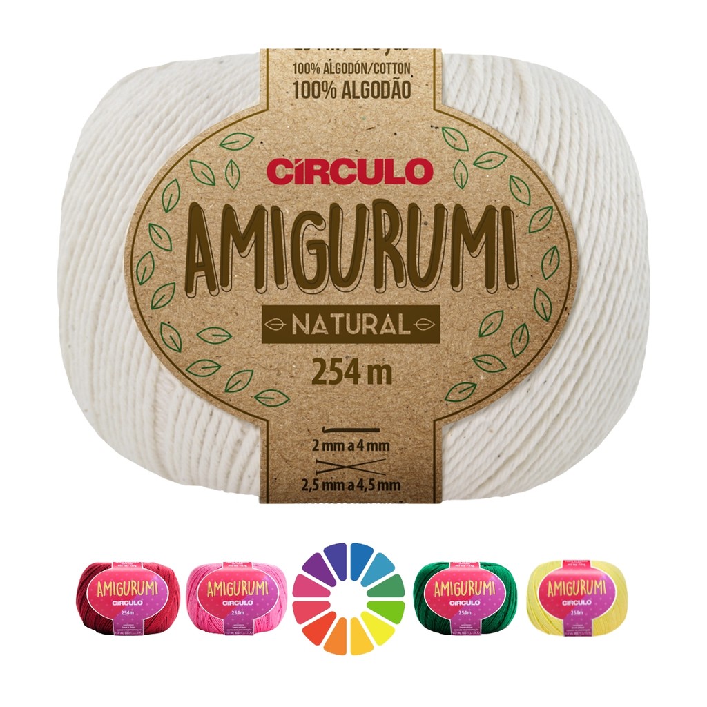 Fio Amigurumi Círculo 125g 254m • Ampla Cartela de Cores • Para Bonecos, Bichinhos e Crochê