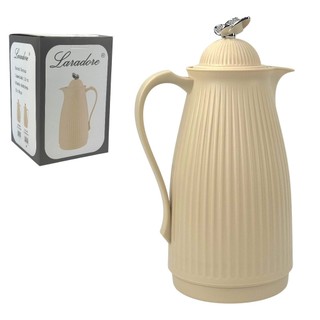 Garrafa Térmica de Café Laradore Borboleta - Bege e Prata 1L