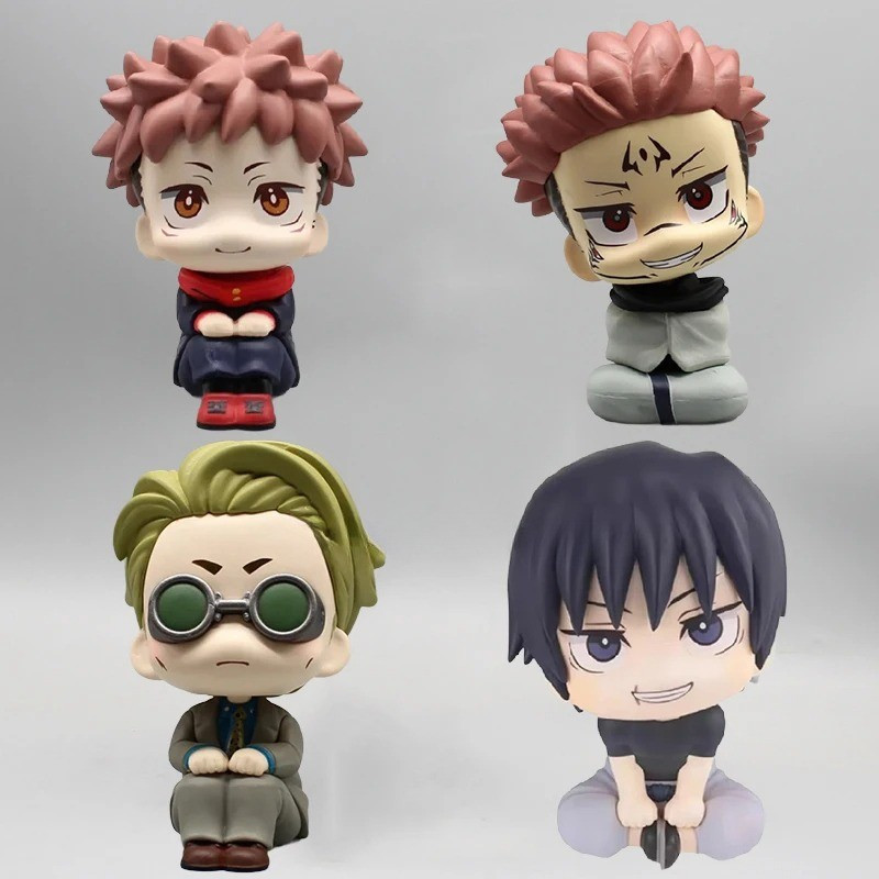 10cm Jujutsu Kaisen Toji Figura Itadori Yuji Lookup Bonecas Ryomen Sukuna Estátua Nanami Kento Sentado PVC Modelo Brin