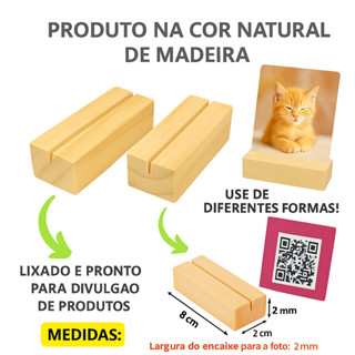 Kit 10 / 15 / 20 / 30 / 50 Suportes Porta Retrato Foto Polaroid Madeira Pinus Decoração Presente em Oferta na Shopee