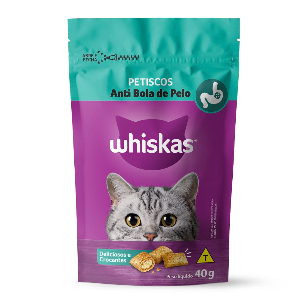 Petisco para Gato Whiskas Anti Bola Pelo 40g em Oferta na Shopee