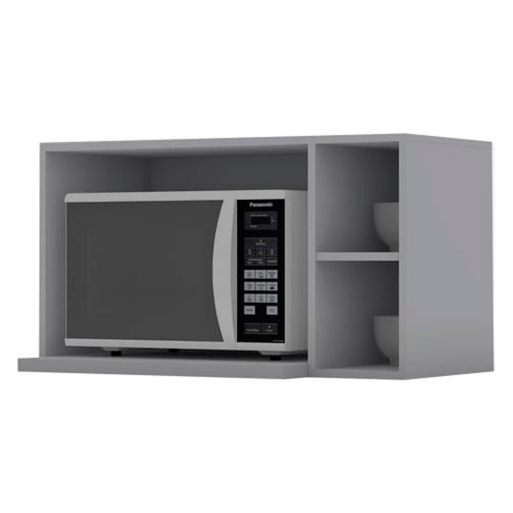 Armario Aereo Para Microondas Mdf 80 Cm Americana C557 Cinza Henn